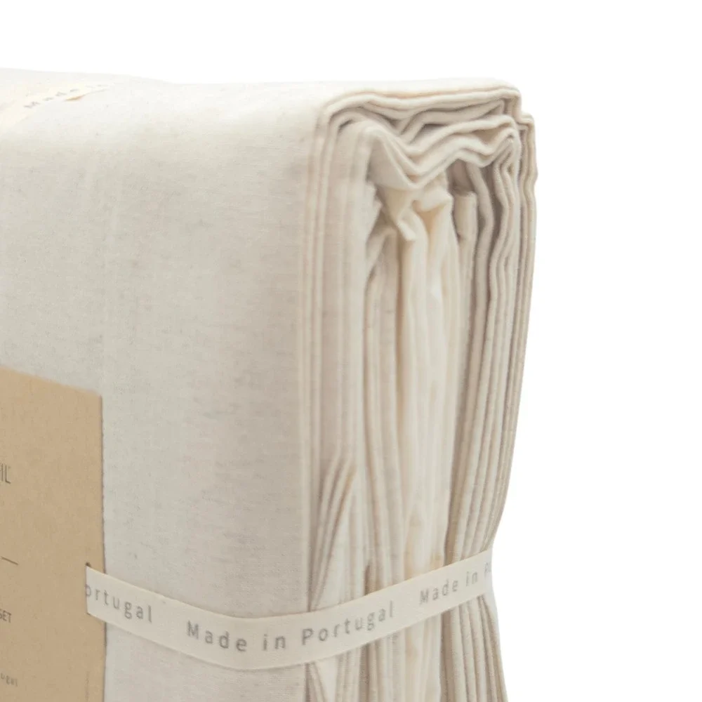 Docofil Linen And Cotton Blend King Sheet Set 4pc Natural Color Made In Portugal